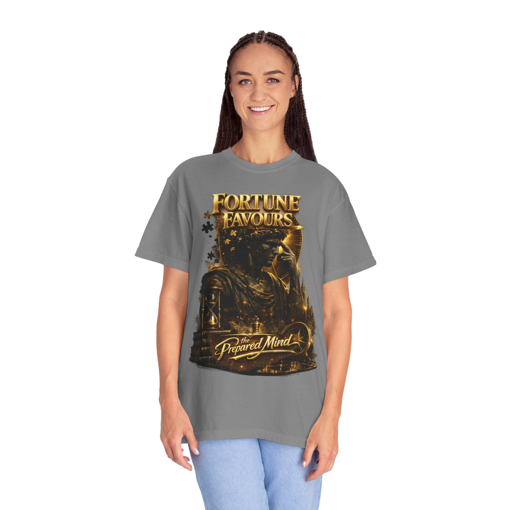 Fortune Favours Prepared Mind T-Shirt — Medieval Knight Graphic Tee Printify