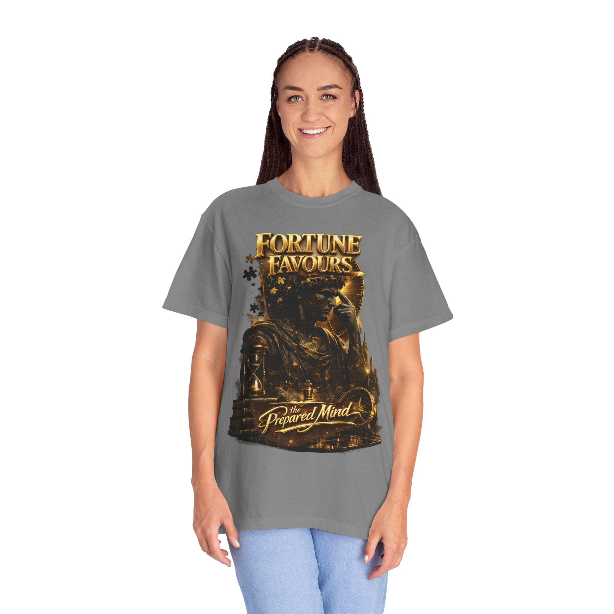 Fortune Favours Prepared Mind T-Shirt — Medieval Knight Graphic Tee Printify