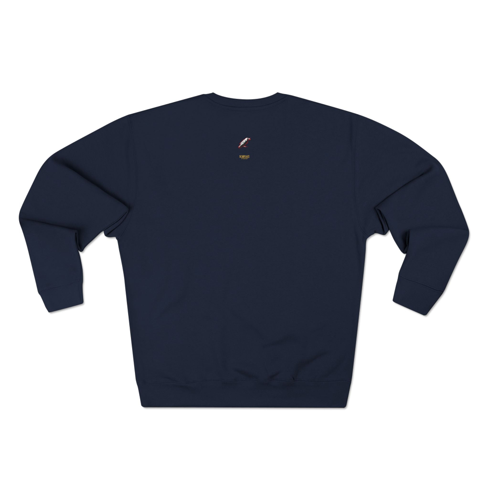 Crewneck Sweatshirt — "Say Hello to My Next Level" Golden Sci‑Fi City Graphic Printify