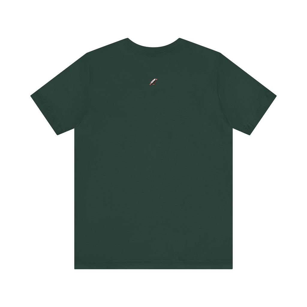 Horror Mask Split Face Tee — "Say Hello To Your Family and Friends" Graphic T-Shirt Printify