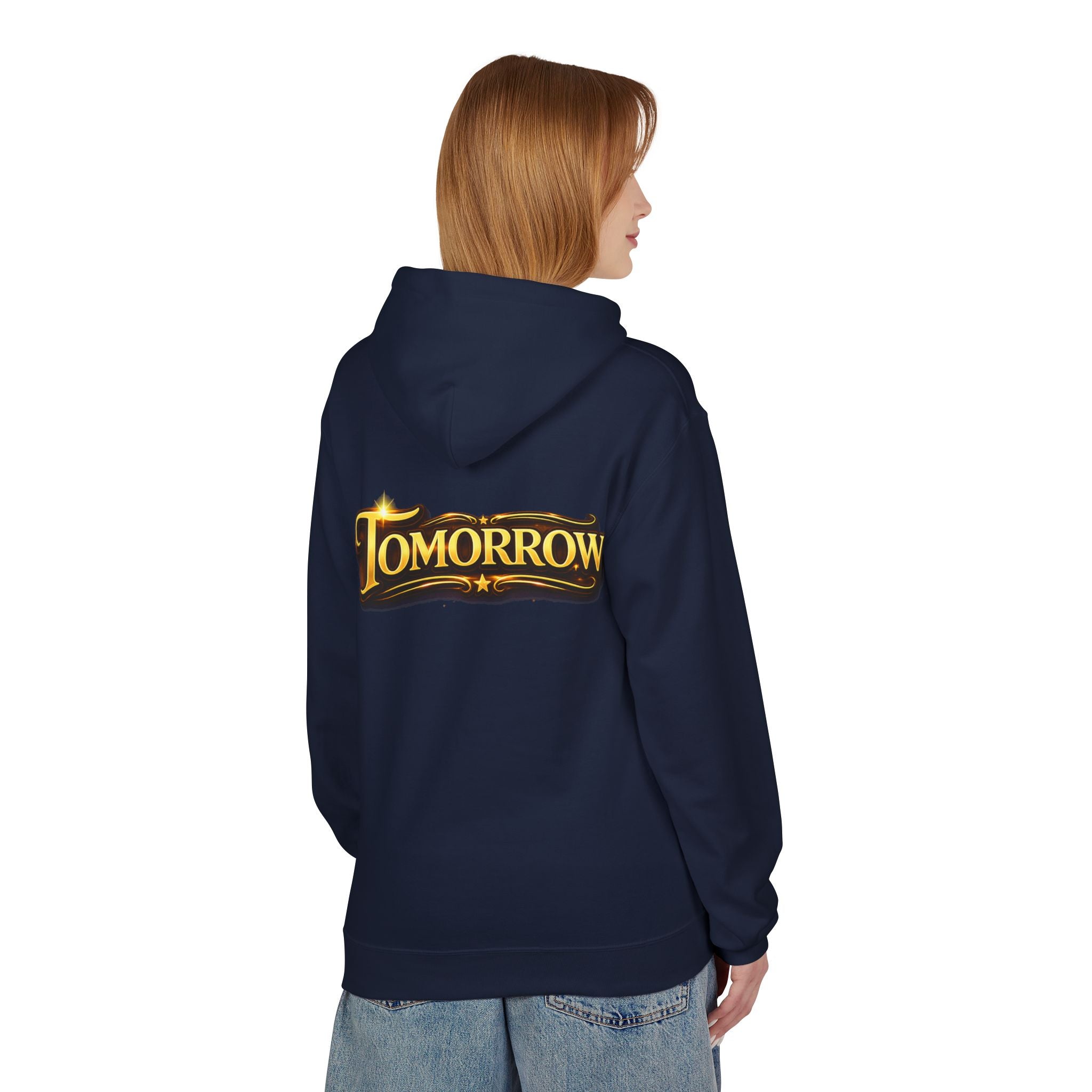 Tomorrow Hoodie — "What's Always Coming But Never Arrives?" Vintage Quote Hoodie Printify
