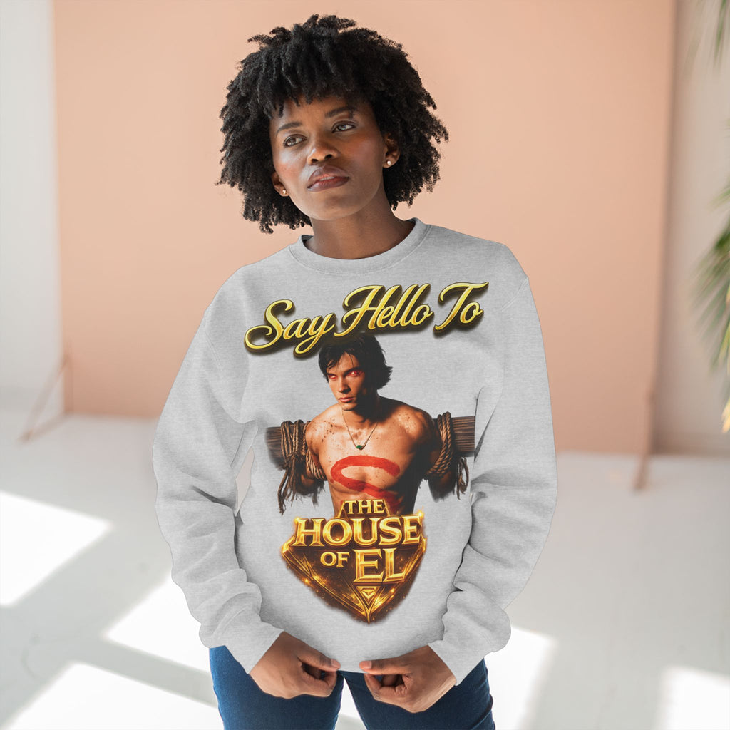Say Hello To The House of El Sweatshirt – Retro Superman Inspired Crewneck Printify