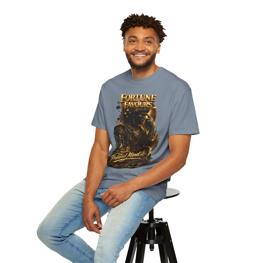 Fortune Favours Prepared Mind T-Shirt — Medieval Knight Graphic Tee Printify