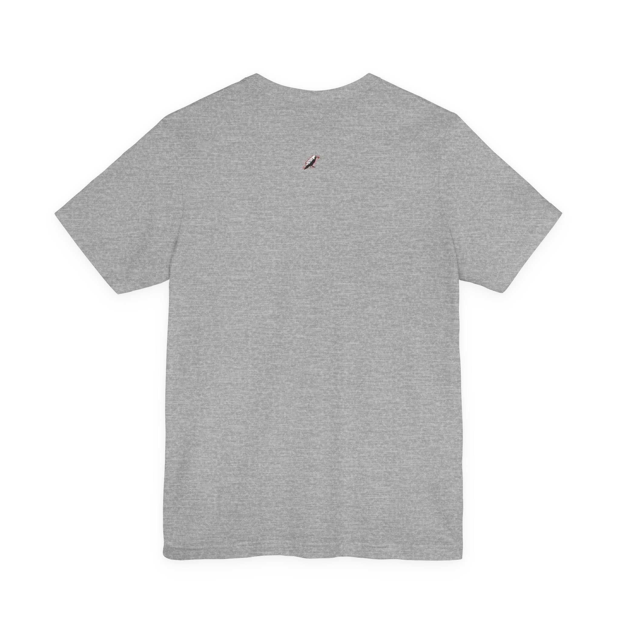Horror Mask Split Face Tee — "Say Hello To Your Family and Friends" Graphic T-Shirt Printify
