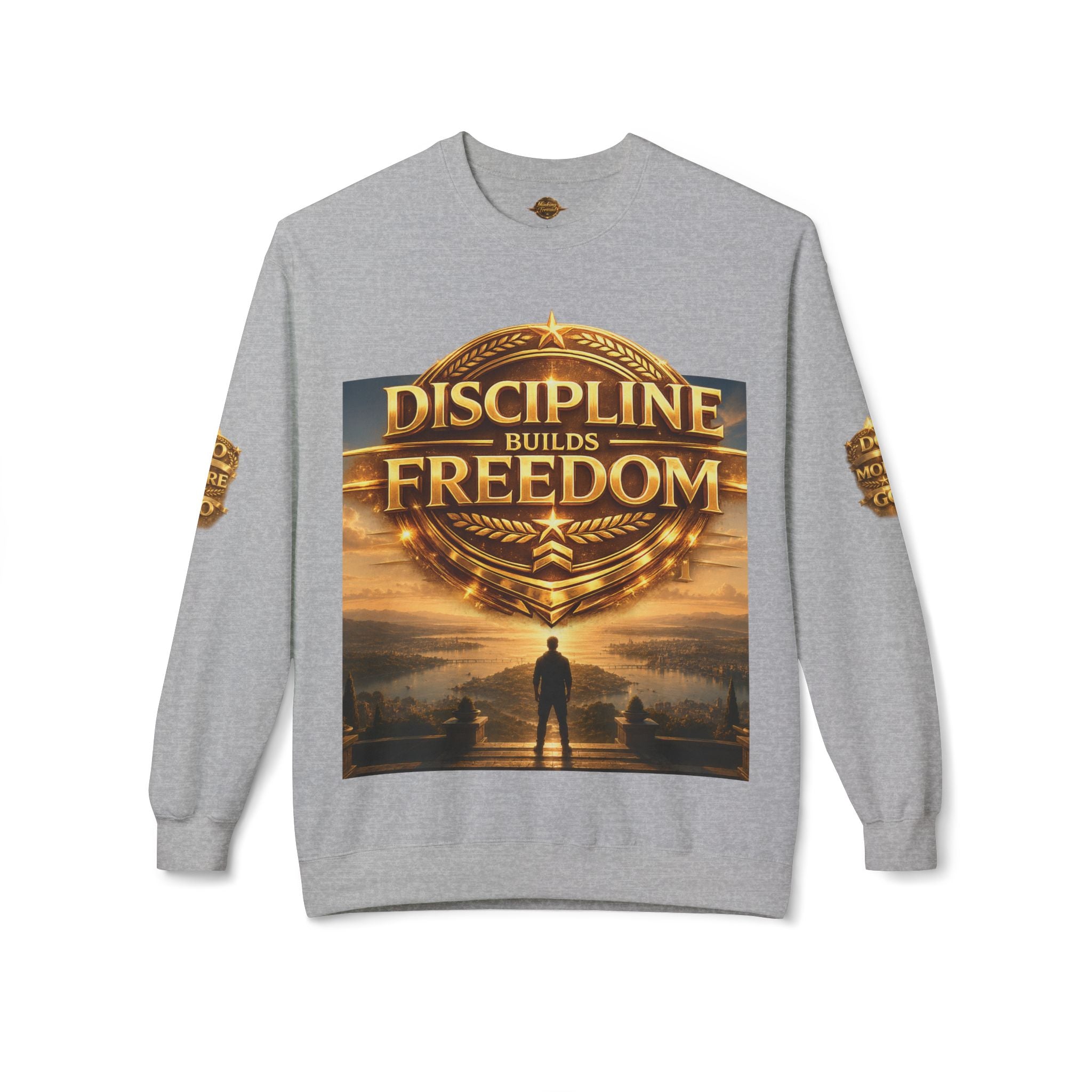 Discipline Builds Freedom Crewneck Sweatshirt – Motivational Fitness & Success Pullover Printify
