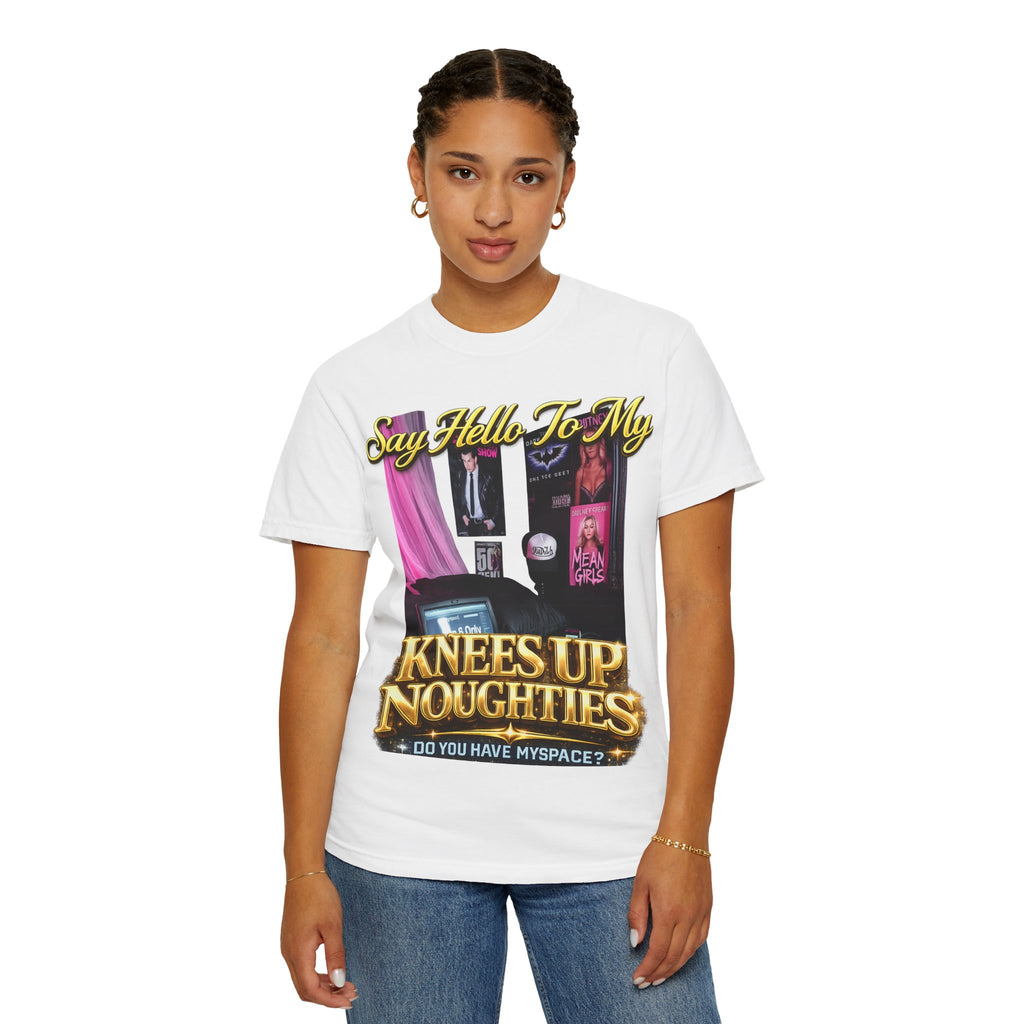 Knees Up Noughties Graphic T-Shirt — Retro MySpace Pop Culture Tee Printify