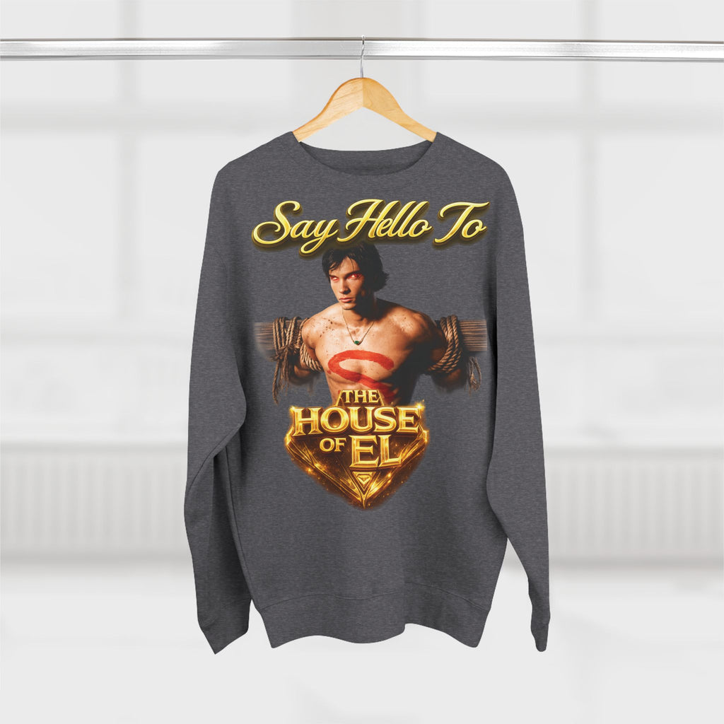 Say Hello To The House of El Sweatshirt – Retro Superman Inspired Crewneck Printify