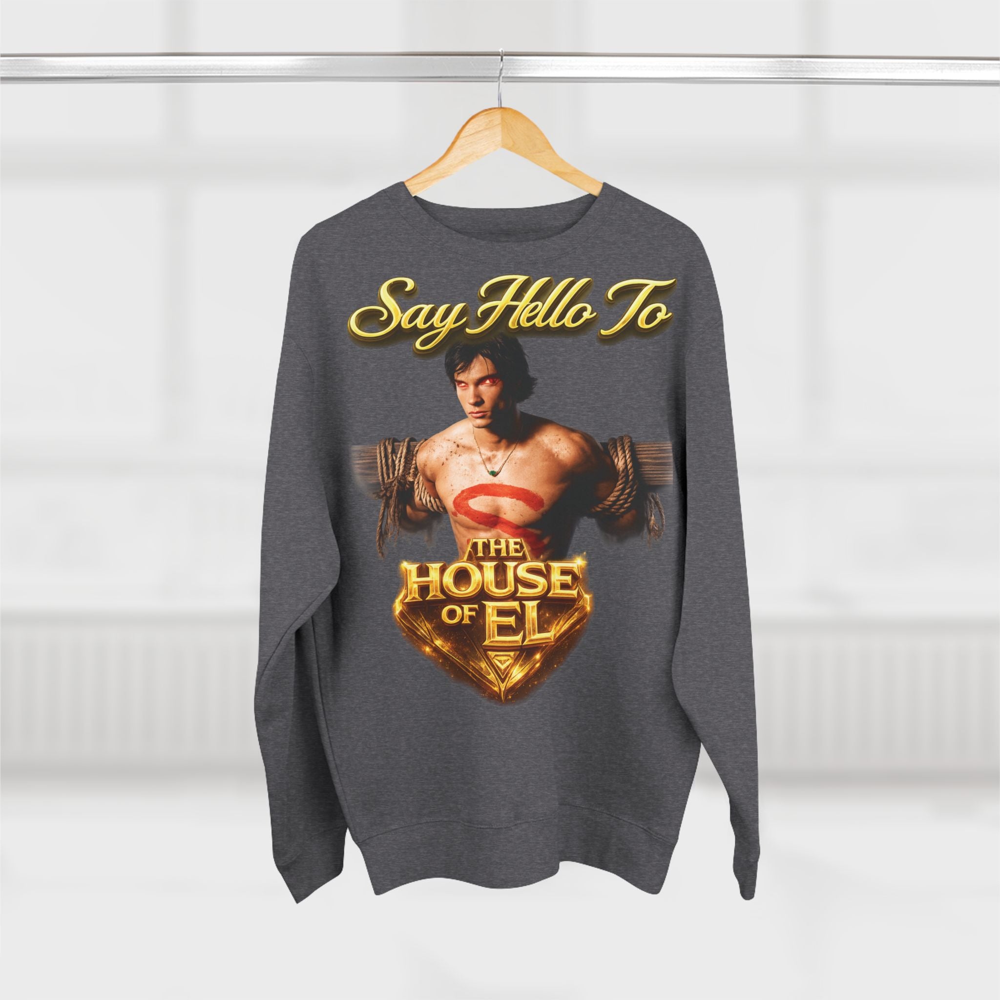 Say Hello To The House of El Sweatshirt – Retro Superman Inspired Crewneck Printify