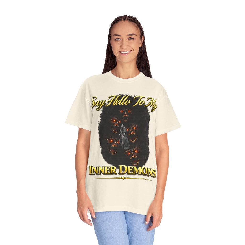 Inner Demons T-Shirt — "Say Hello To My Inner Demons" Graphic Tee Printify