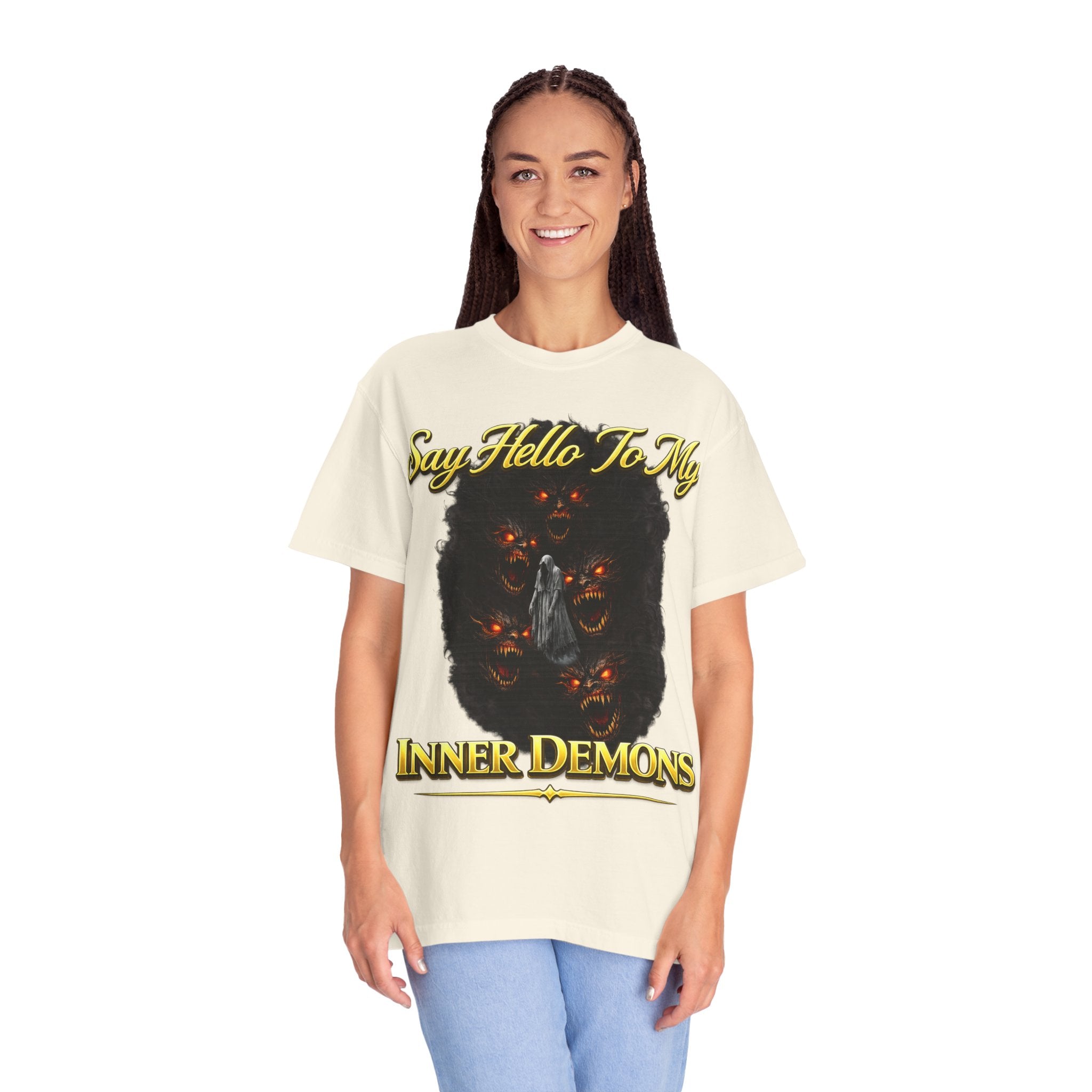 Inner Demons T-Shirt — "Say Hello To My Inner Demons" Graphic Tee Printify