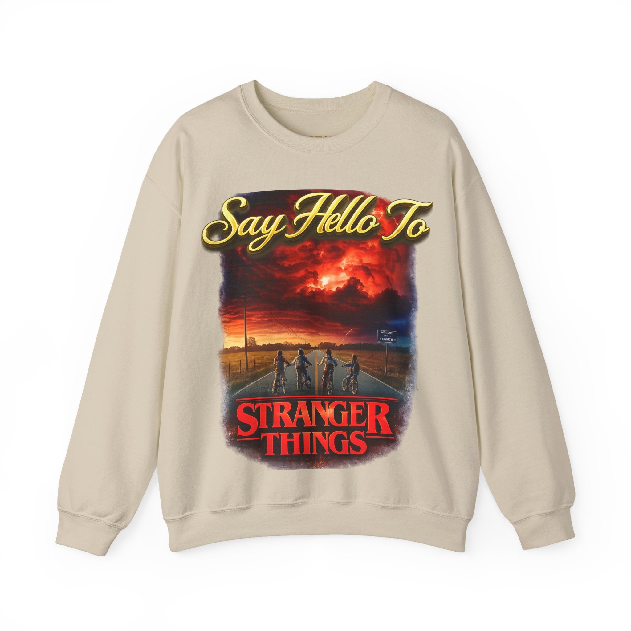 Stranger Things "Say Hello To" Crewneck Sweatshirt Printify