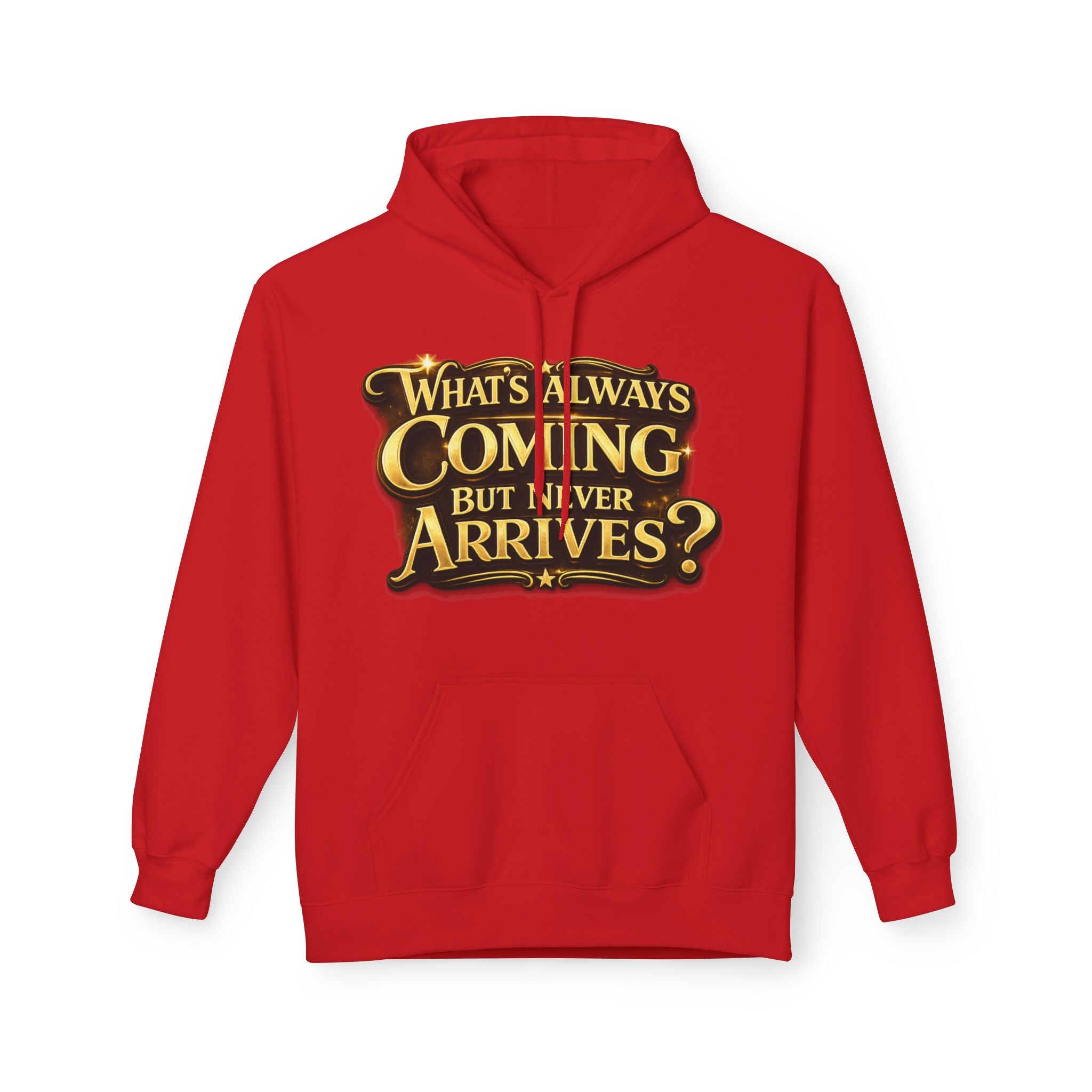 Tomorrow Hoodie — "What's Always Coming But Never Arrives?" Vintage Quote Hoodie Printify