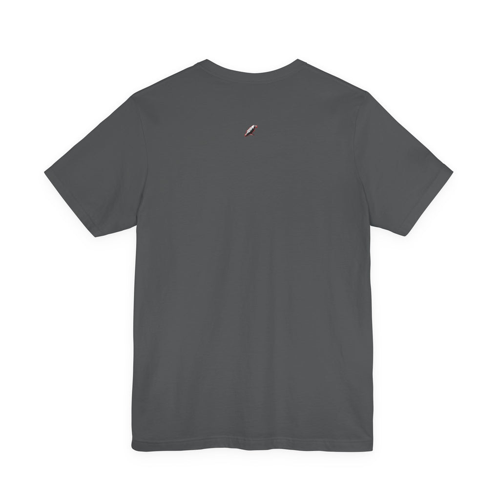 Horror Mask Split Face Tee — "Say Hello To Your Family and Friends" Graphic T-Shirt Printify