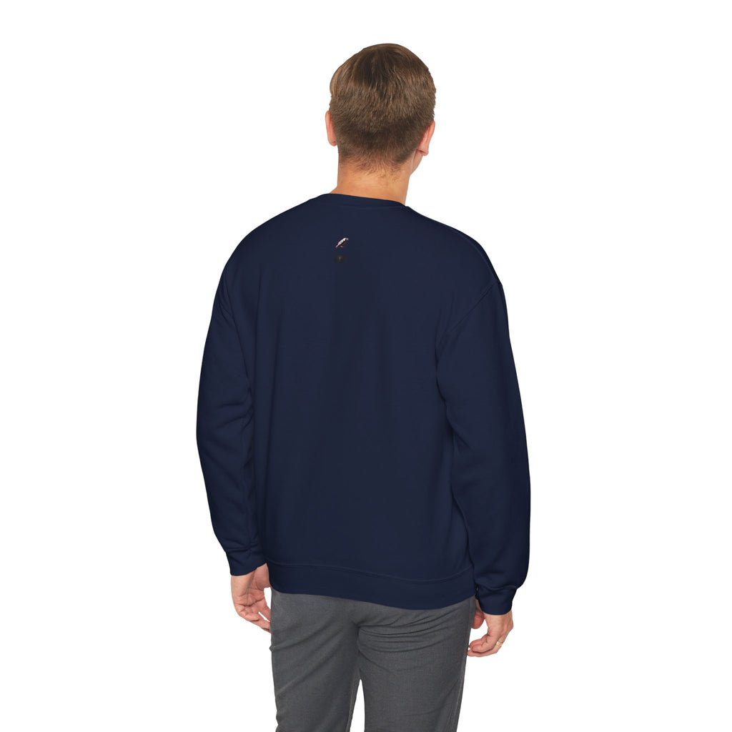 Crewneck Sweatshirt — Times Square Photo with Motivational Script “Nothing Out Here Helps You… That’s What Makes You Stronger” Printify