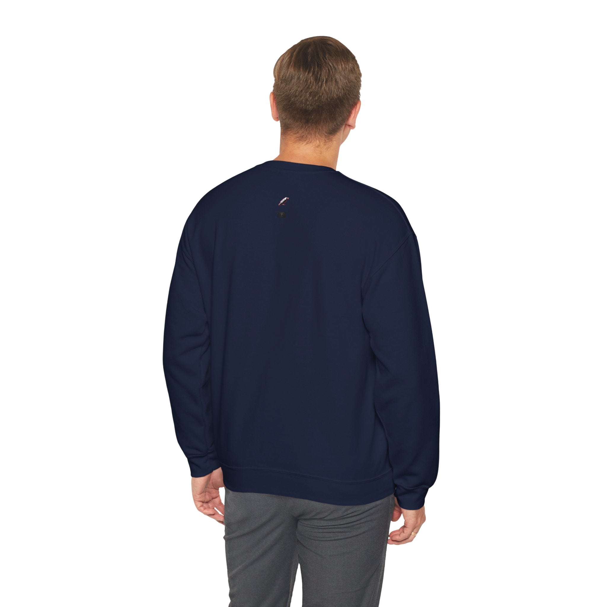Crewneck Sweatshirt — Times Square Photo with Motivational Script “Nothing Out Here Helps You… That’s What Makes You Stronger” Printify