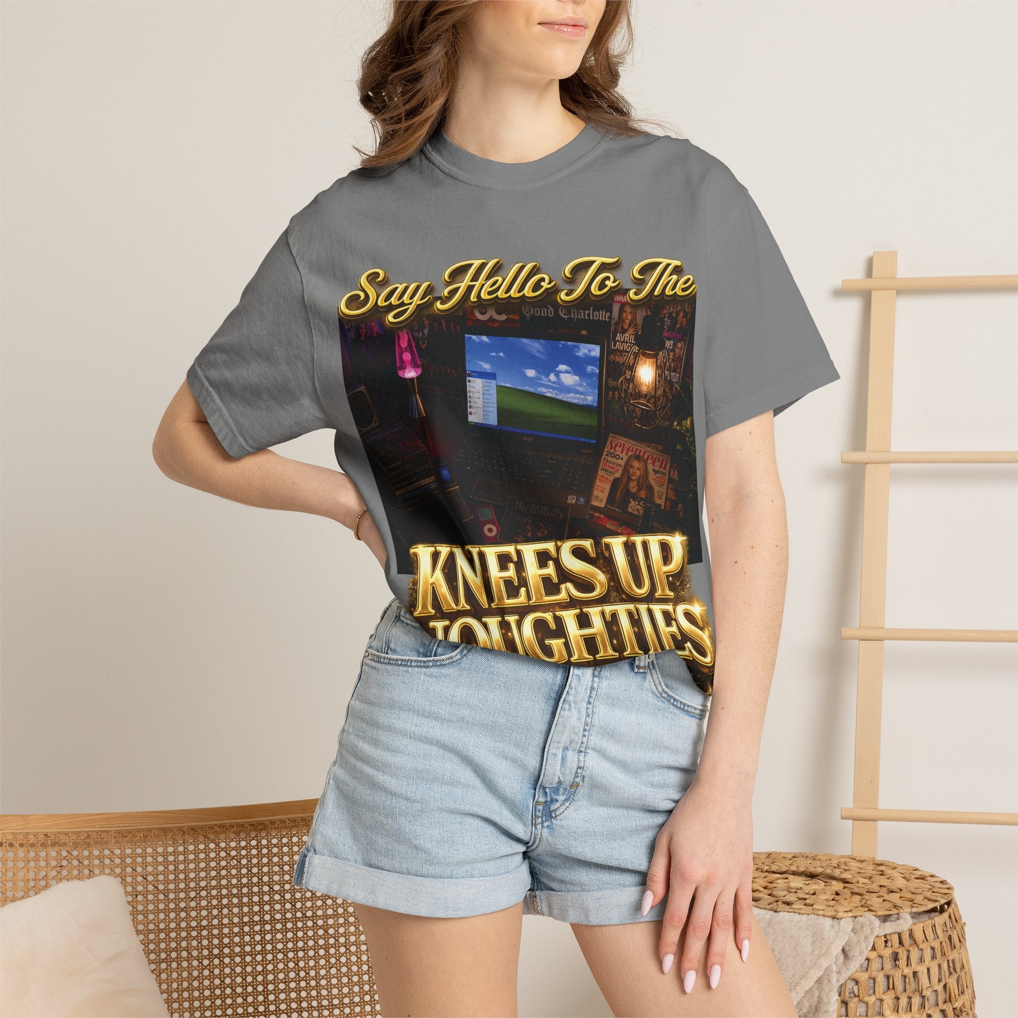 Knees Up Noughties Graphic T-Shirt — Retro MySpace Throwback Tee Printify