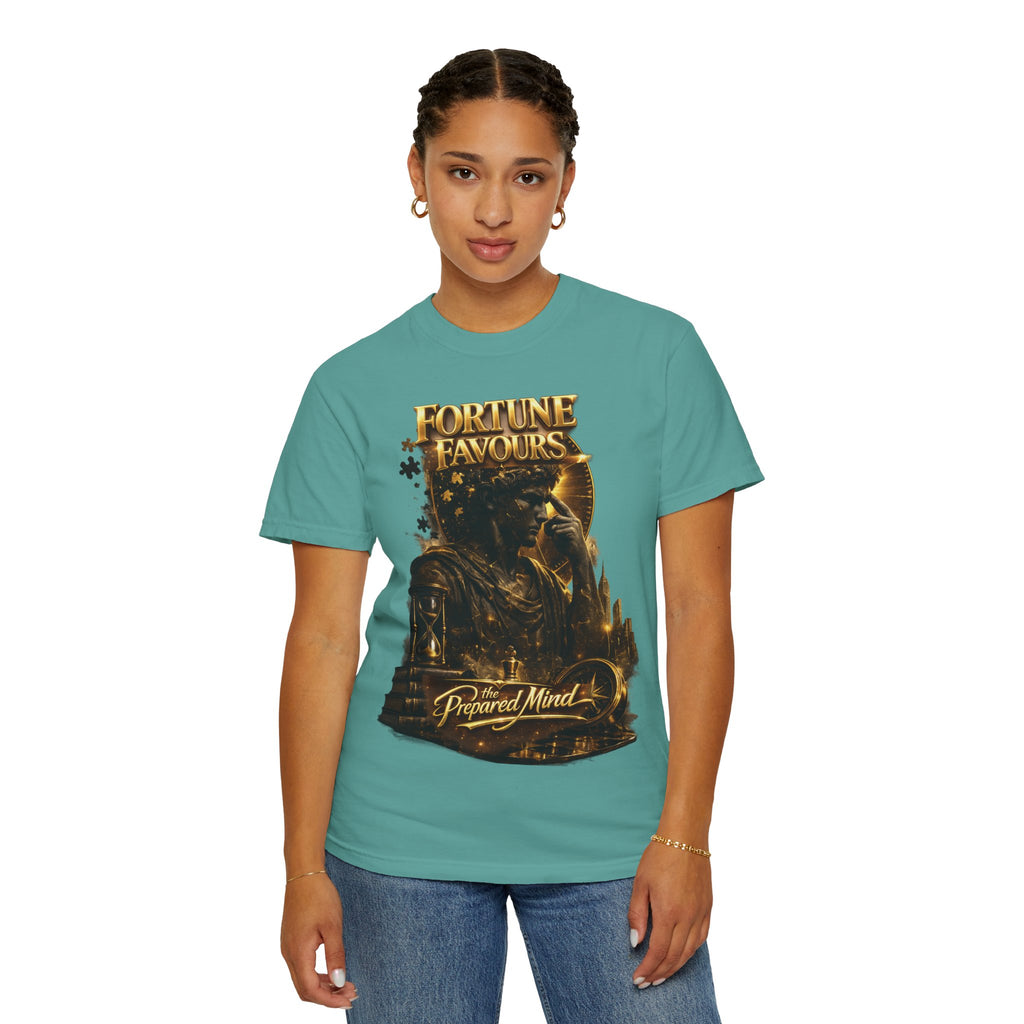 Fortune Favours Prepared Mind T-Shirt — Medieval Knight Graphic Tee Printify
