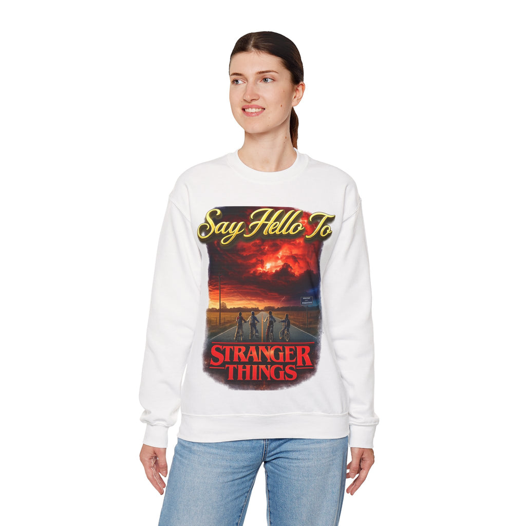 Stranger Things "Say Hello To" Crewneck Sweatshirt Printify