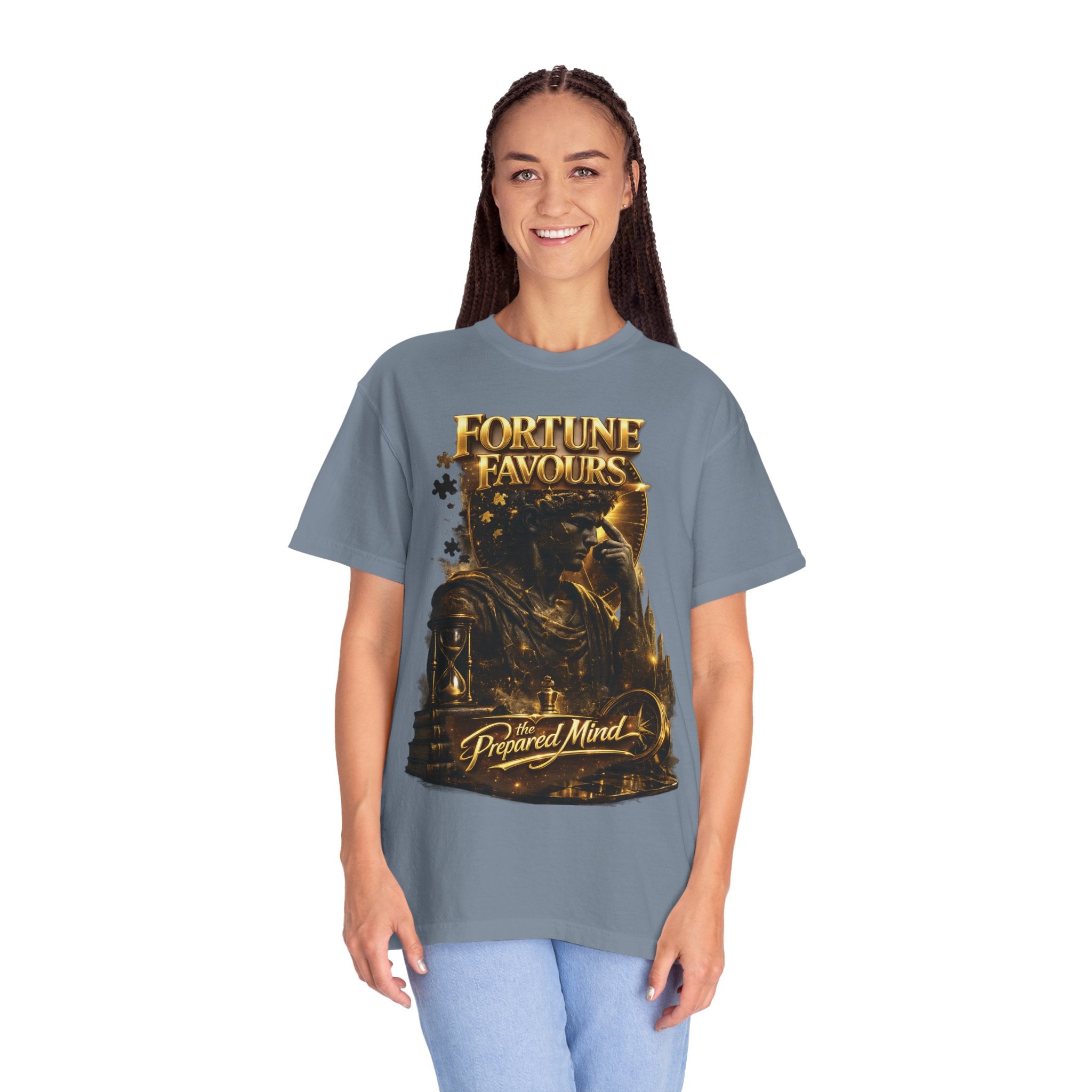 Fortune Favours Prepared Mind T-Shirt — Medieval Knight Graphic Tee Printify