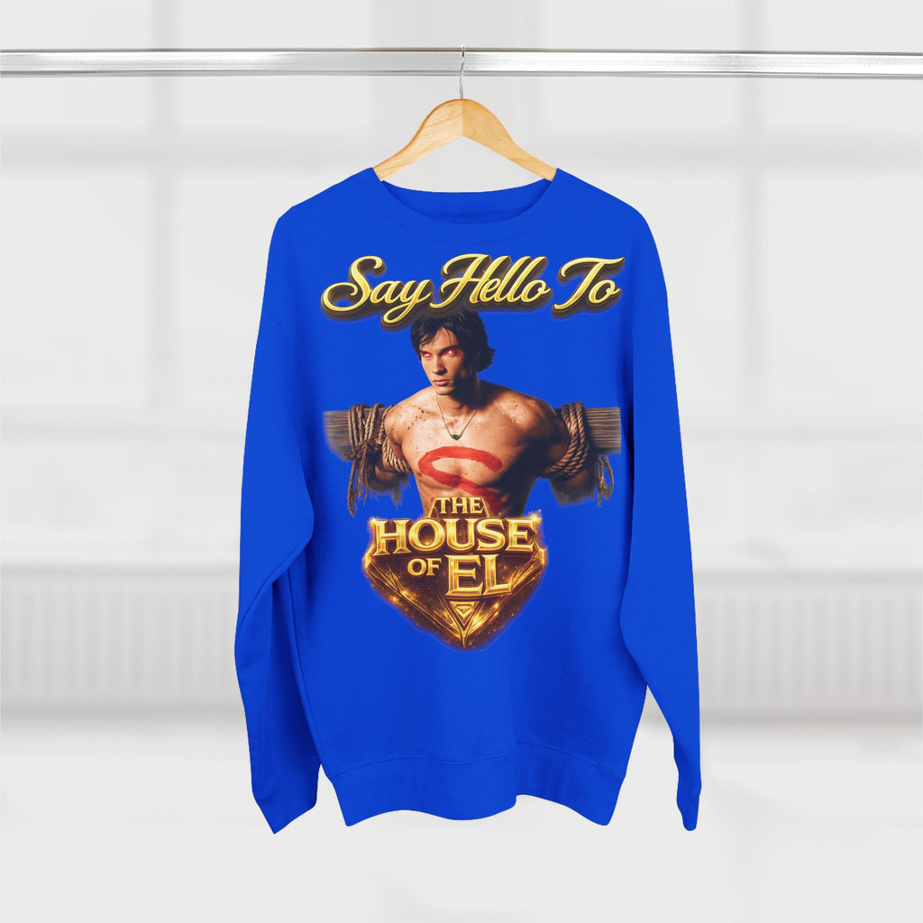 Say Hello To The House of El Sweatshirt – Retro Superman Inspired Crewneck Printify