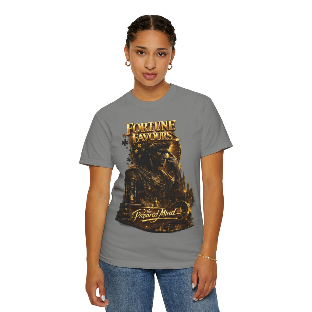 Fortune Favours Prepared Mind T-Shirt — Medieval Knight Graphic Tee Printify