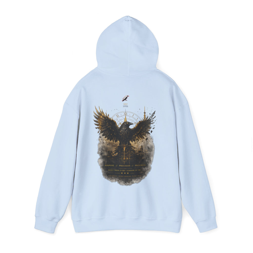 Inspirational Hoodie – “Never Letting Regret Your Past” Motivational City Night Sweatshirt Printify