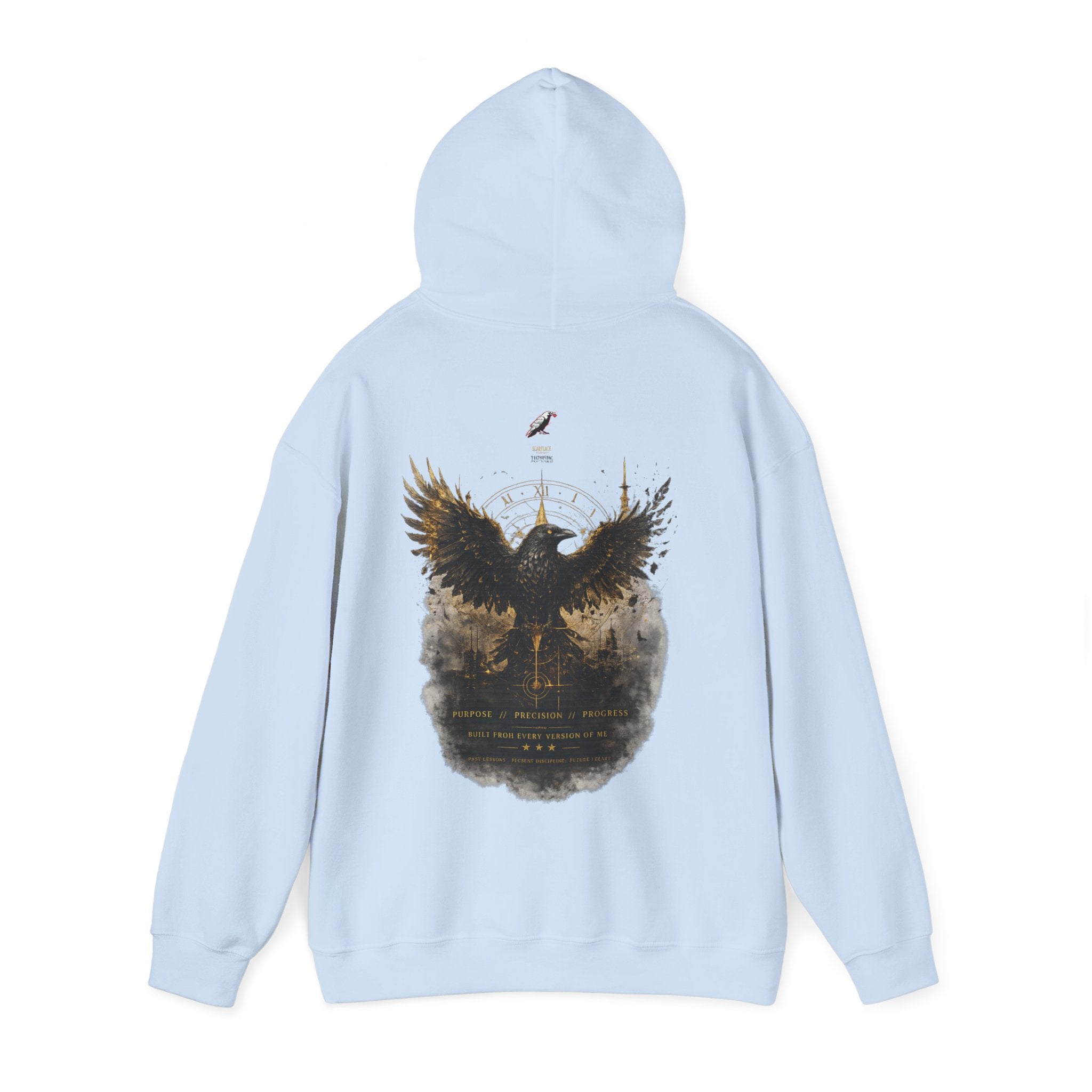 Inspirational Hoodie – “Never Letting Regret Your Past” Motivational City Night Sweatshirt Printify