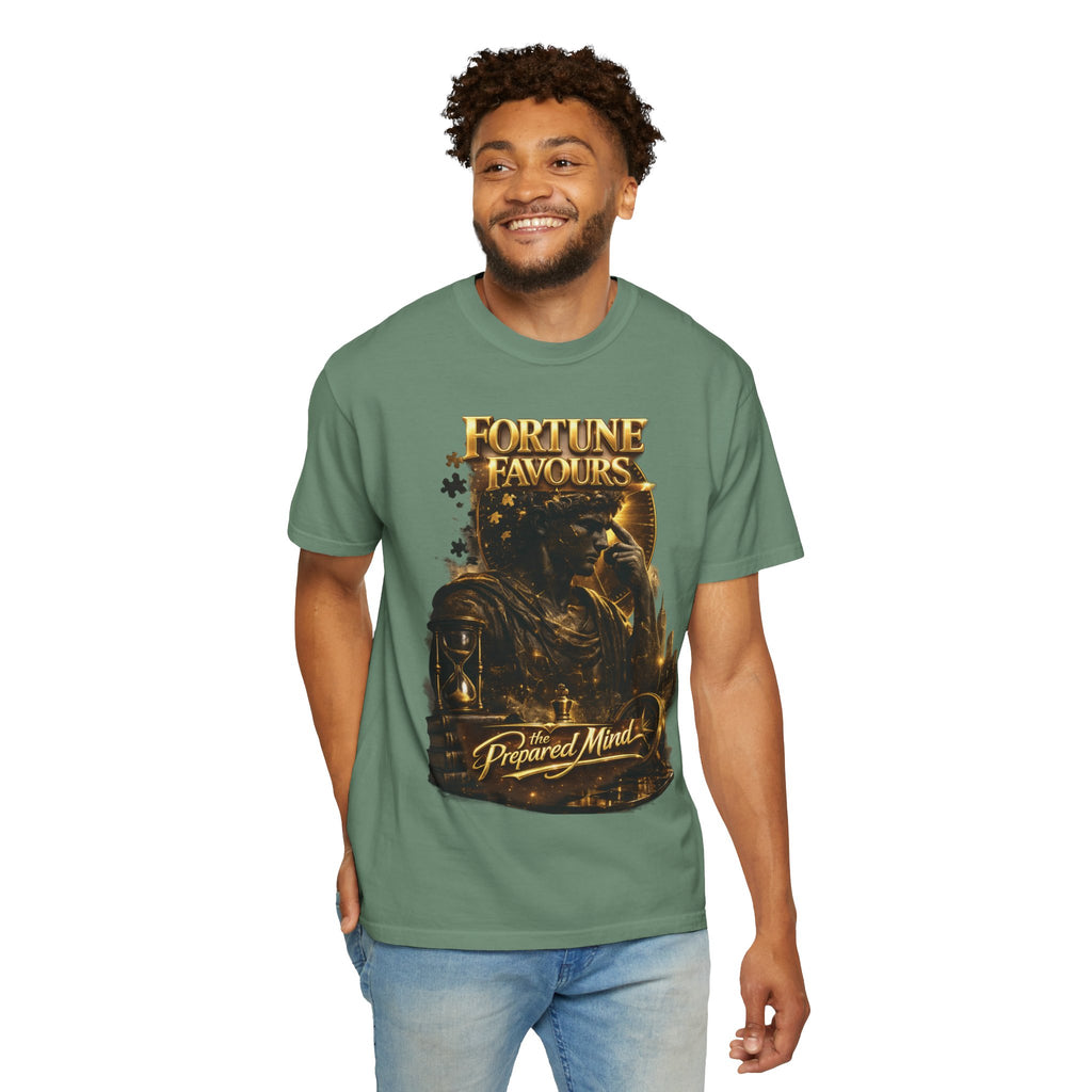 Fortune Favours Prepared Mind T-Shirt — Medieval Knight Graphic Tee Printify