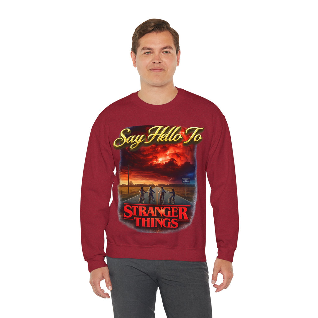 Stranger Things "Say Hello To" Crewneck Sweatshirt Printify