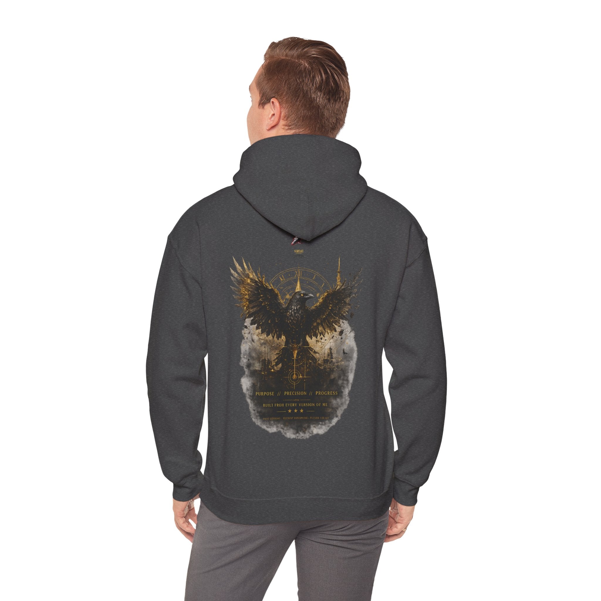 Inspirational Hoodie – “Never Letting Regret Your Past” Motivational City Night Sweatshirt Printify
