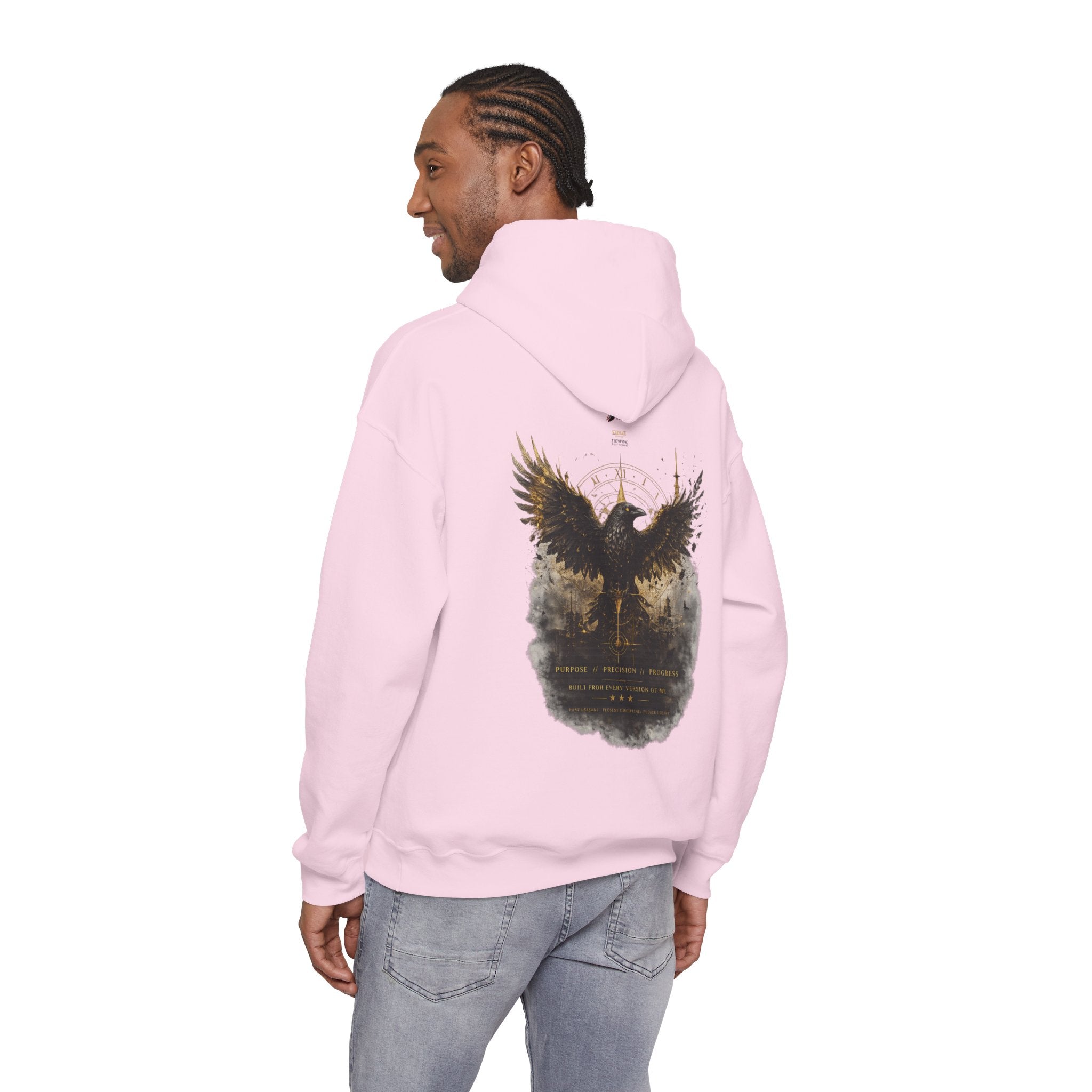Inspirational Hoodie – “Never Letting Regret Your Past” Motivational City Night Sweatshirt Printify