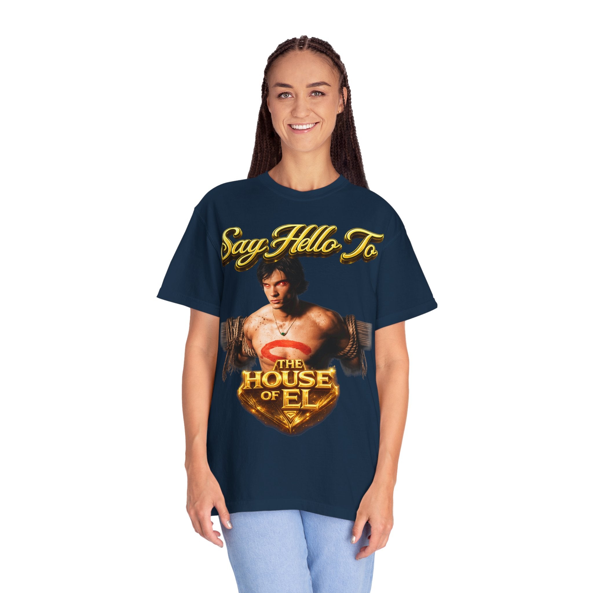 T-Shirt — Say Hello To The House of El Graphic Tee Printify