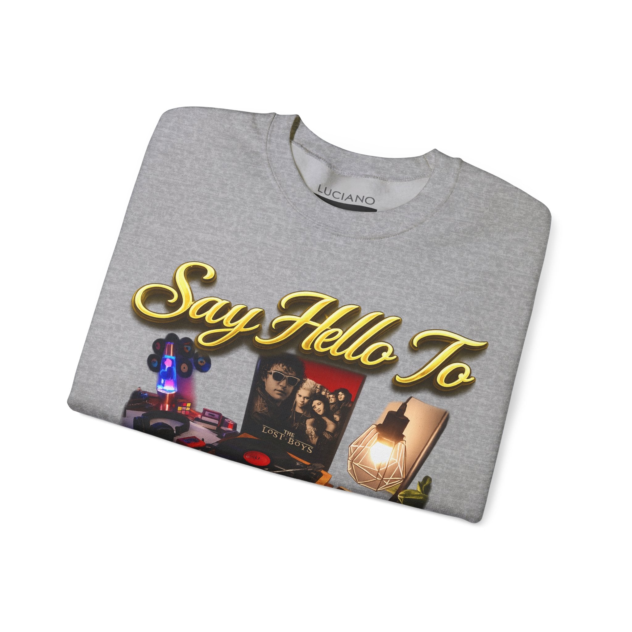 Grateful 80s Crewneck Sweatshirt — “say hello to the grateful 80's” Retro Vibe Printify