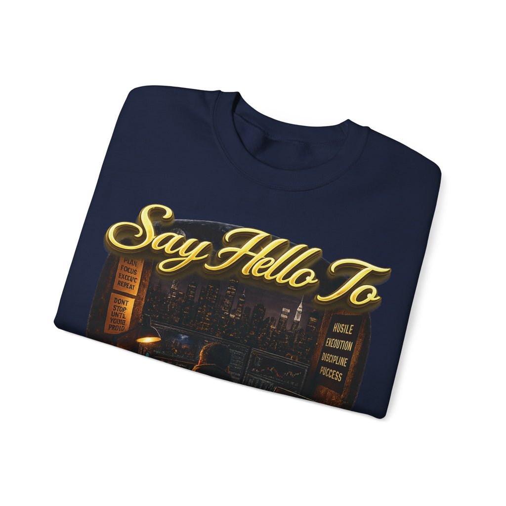 The Grind That Never Sleeps Crewneck Sweatshirt — Motivational Hustle Sweatshirt Printify