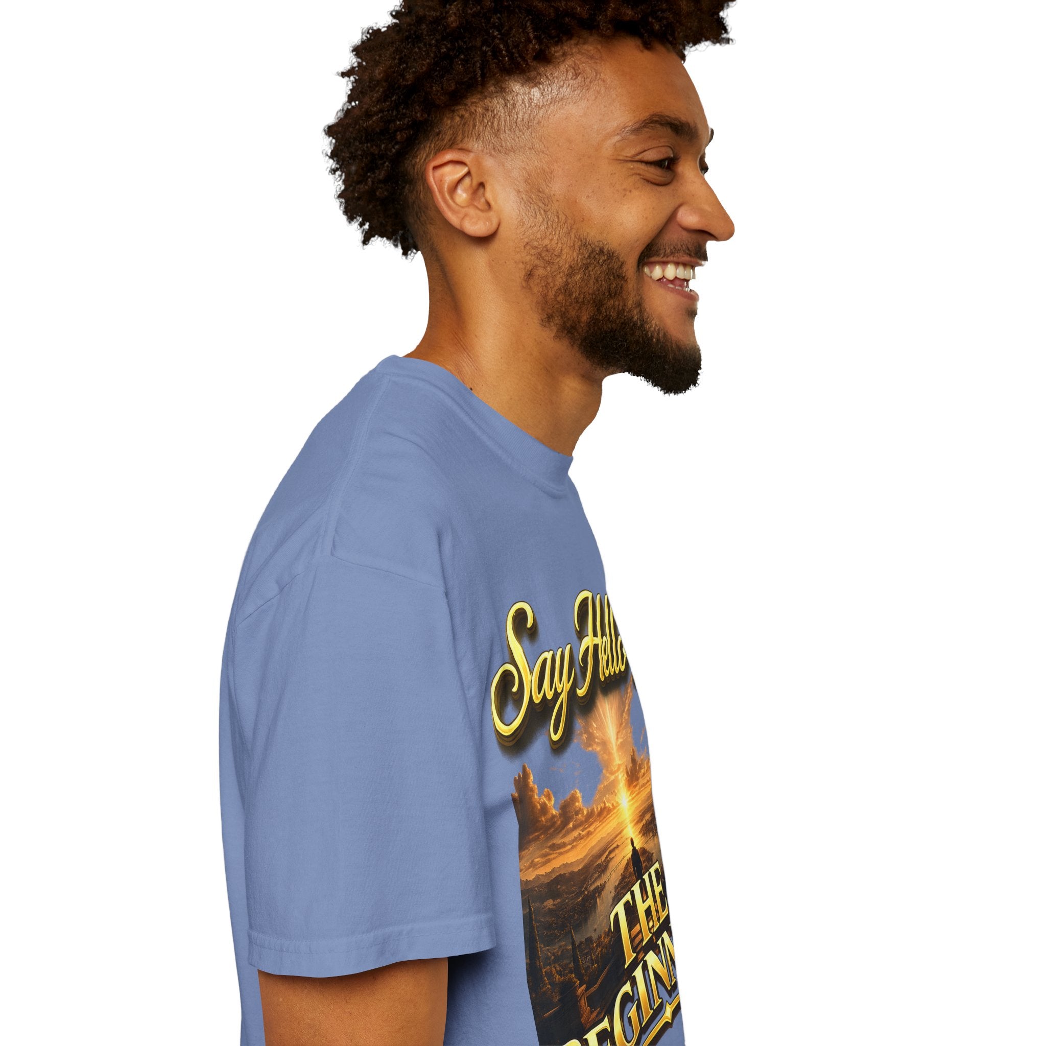 Inspirational 'Say Hello to The Beginning' Sunrise T-Shirt Printify