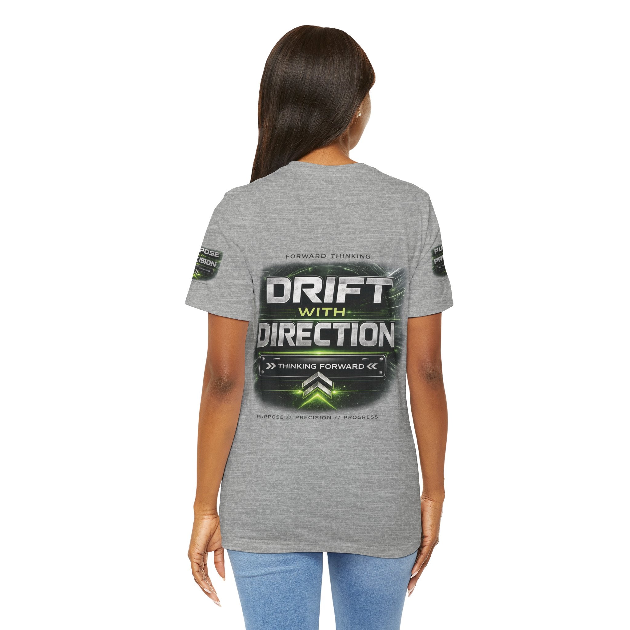 Drift With Direction Graphic Tee — 'Drift with Purpose / Thinking Forward' Racing T-Shirt Printify