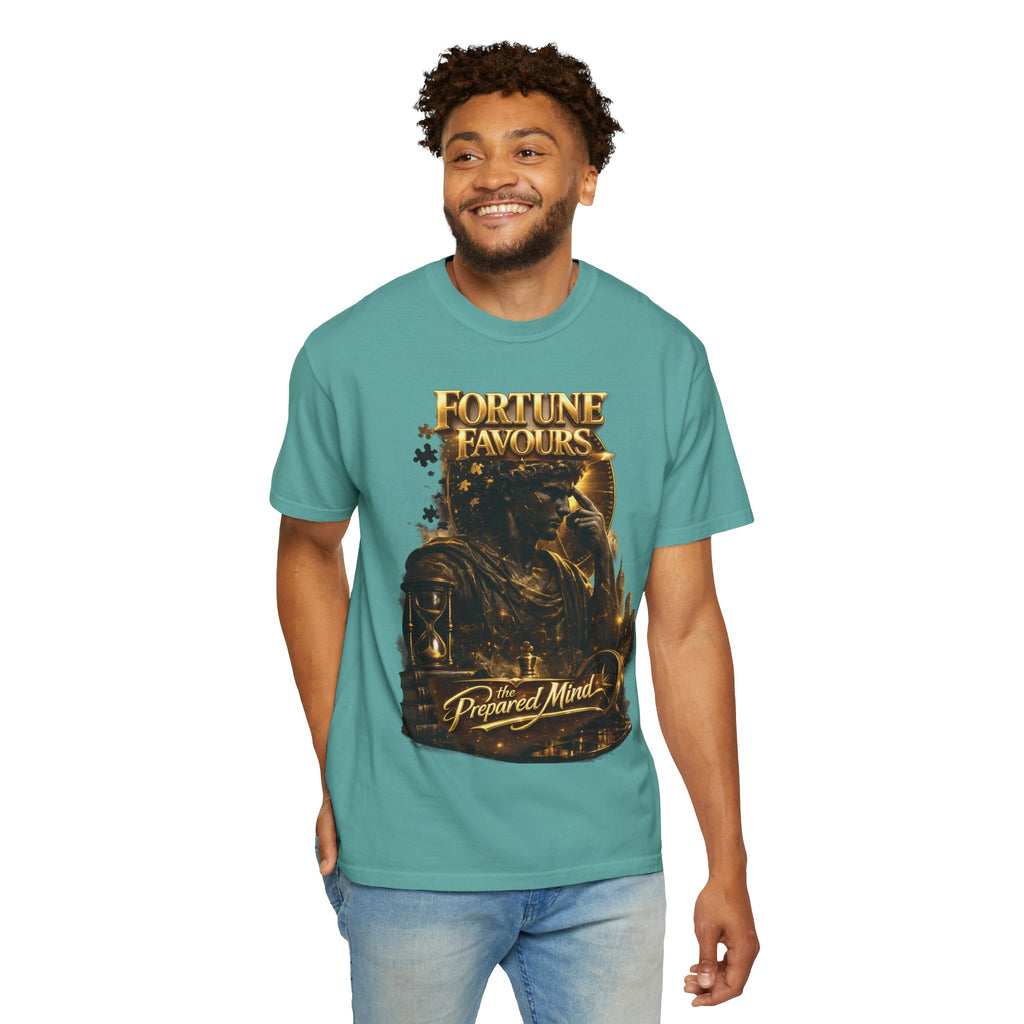Fortune Favours Prepared Mind T-Shirt — Medieval Knight Graphic Tee Printify