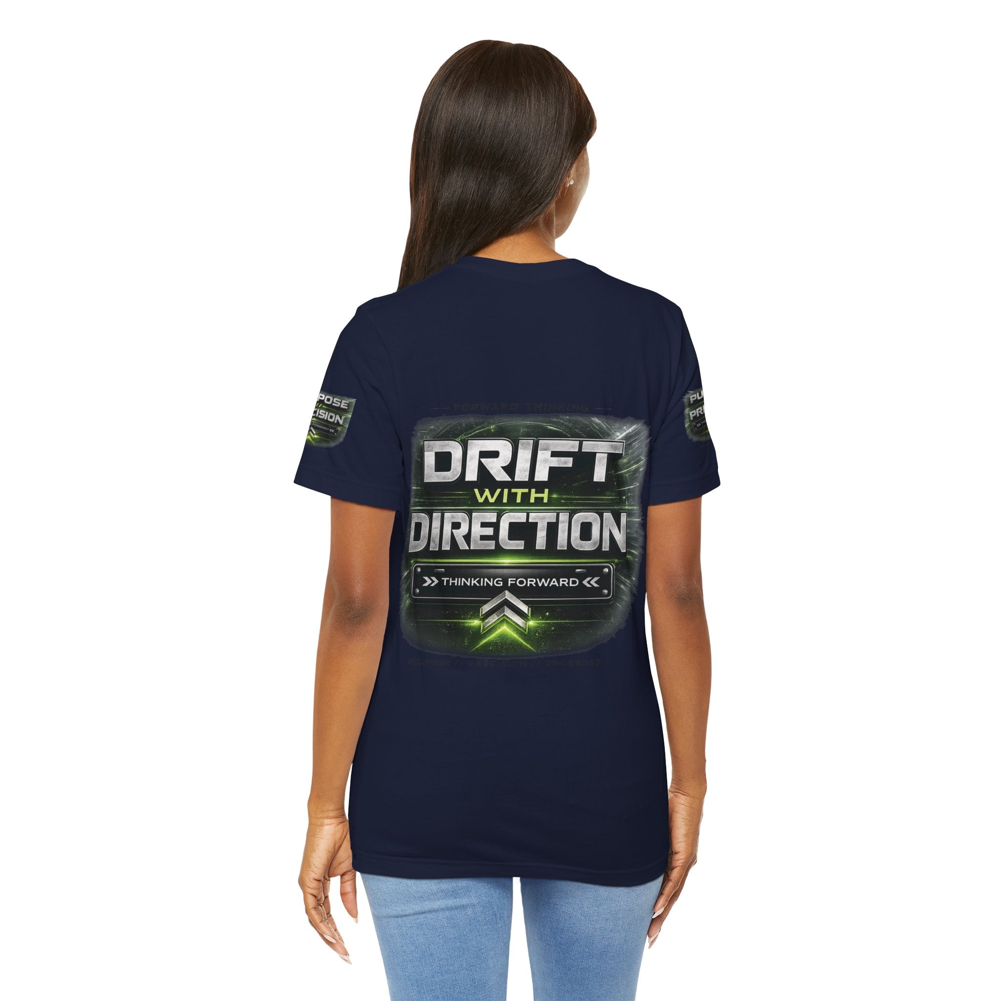 Drift With Direction Graphic Tee — 'Drift with Purpose / Thinking Forward' Racing T-Shirt Printify