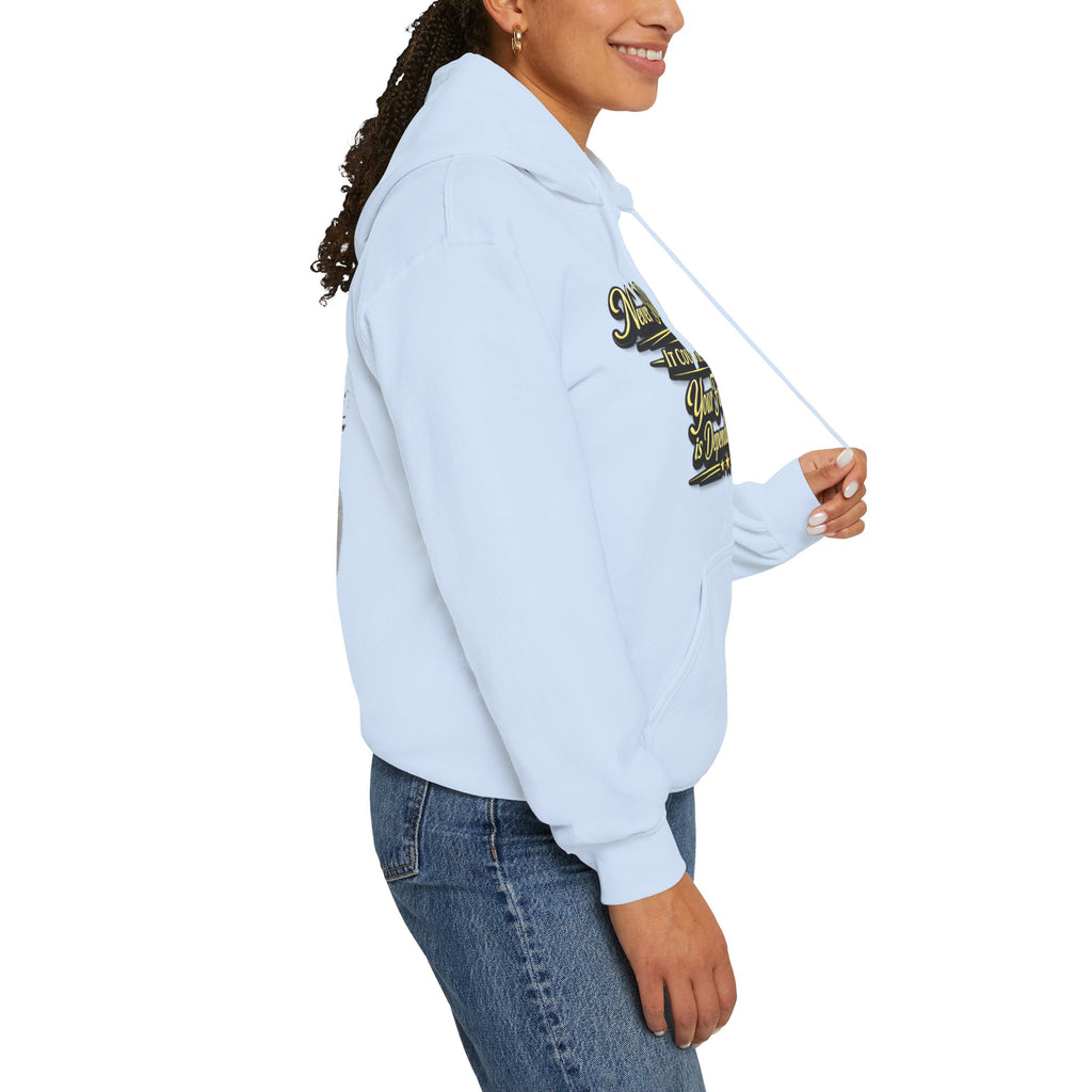Inspirational Hoodie – “Never Letting Regret Your Past” Motivational City Night Sweatshirt Printify