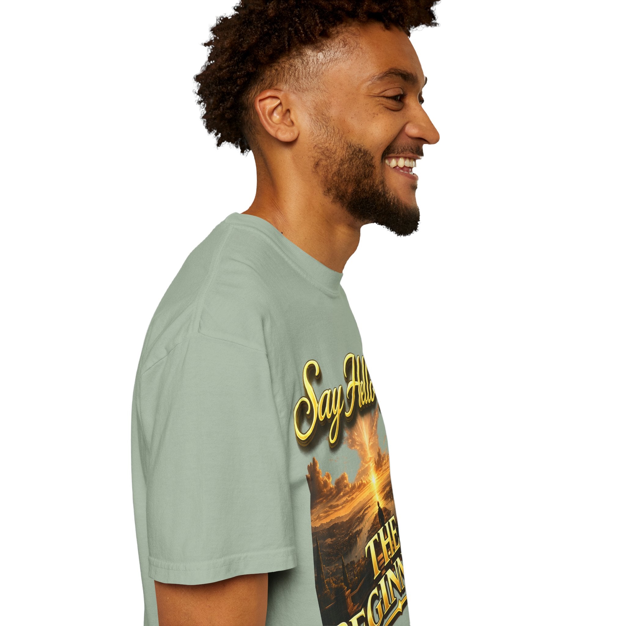 Inspirational 'Say Hello to The Beginning' Sunrise T-Shirt Printify