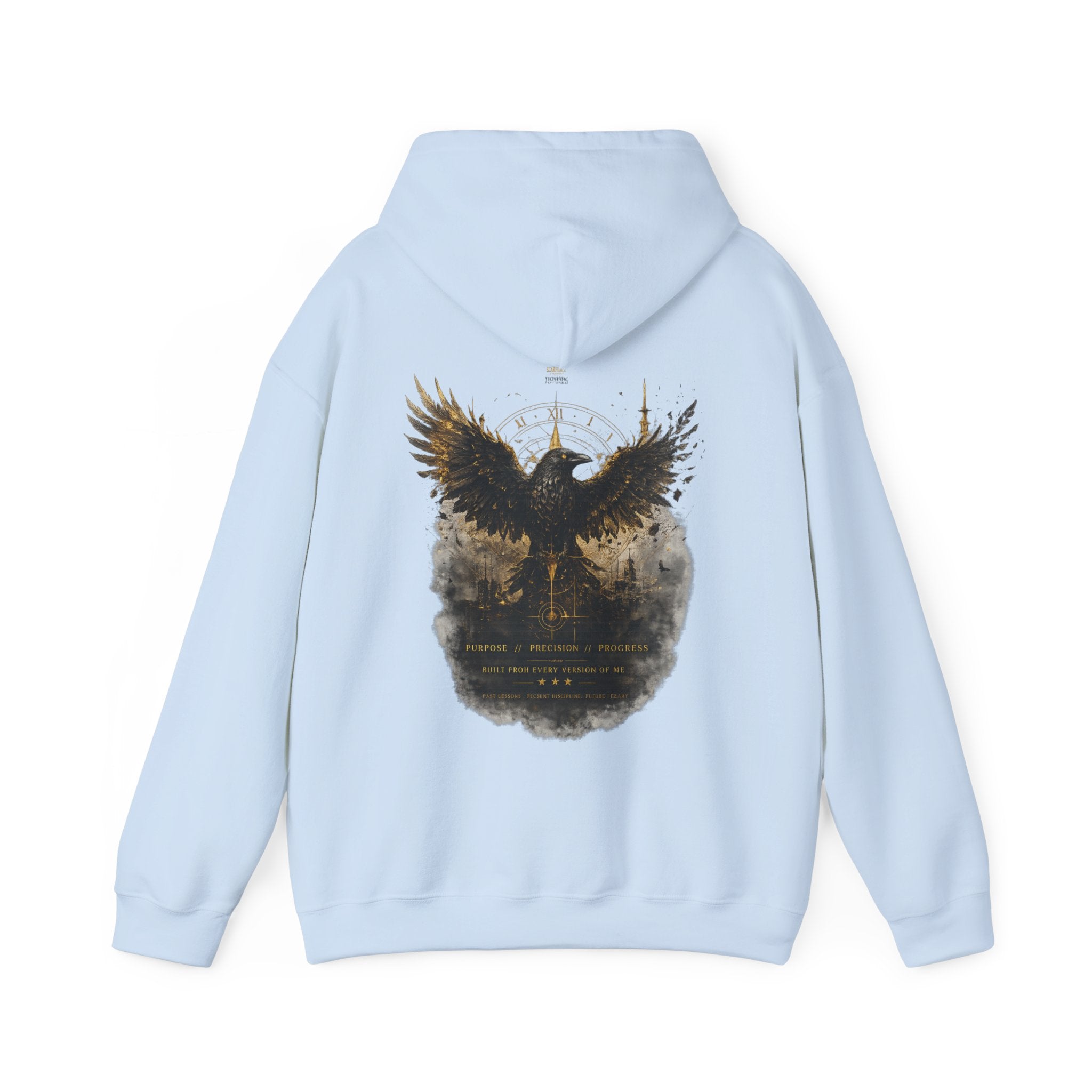 Inspirational Hoodie – “Never Letting Regret Your Past” Motivational City Night Sweatshirt Printify