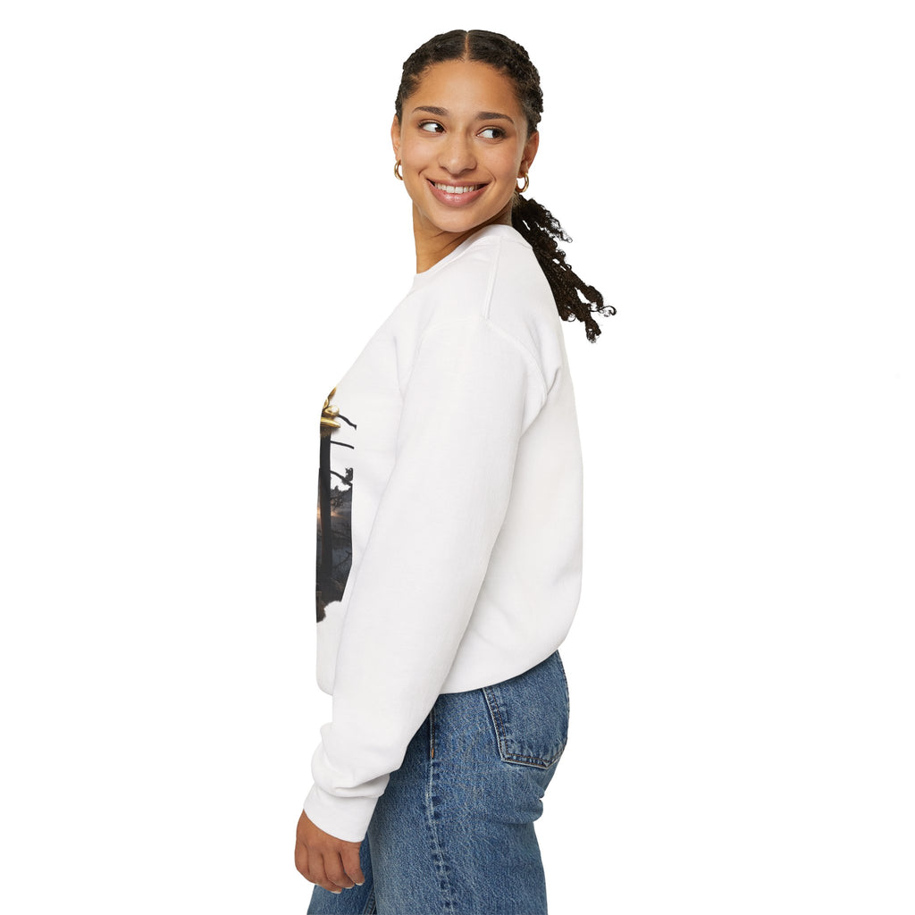 Happiness Pursuit Crewneck Sweatshirt — "Only the Pursuit is Guaranteed" Graphic Printify