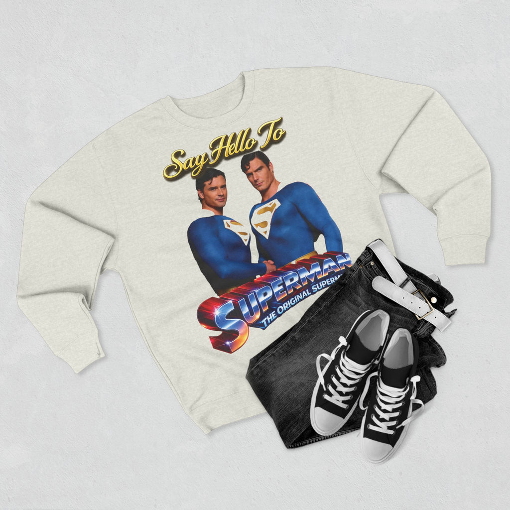 Superman Retro 'Say Hello To' Crewneck Sweatshirt Printify