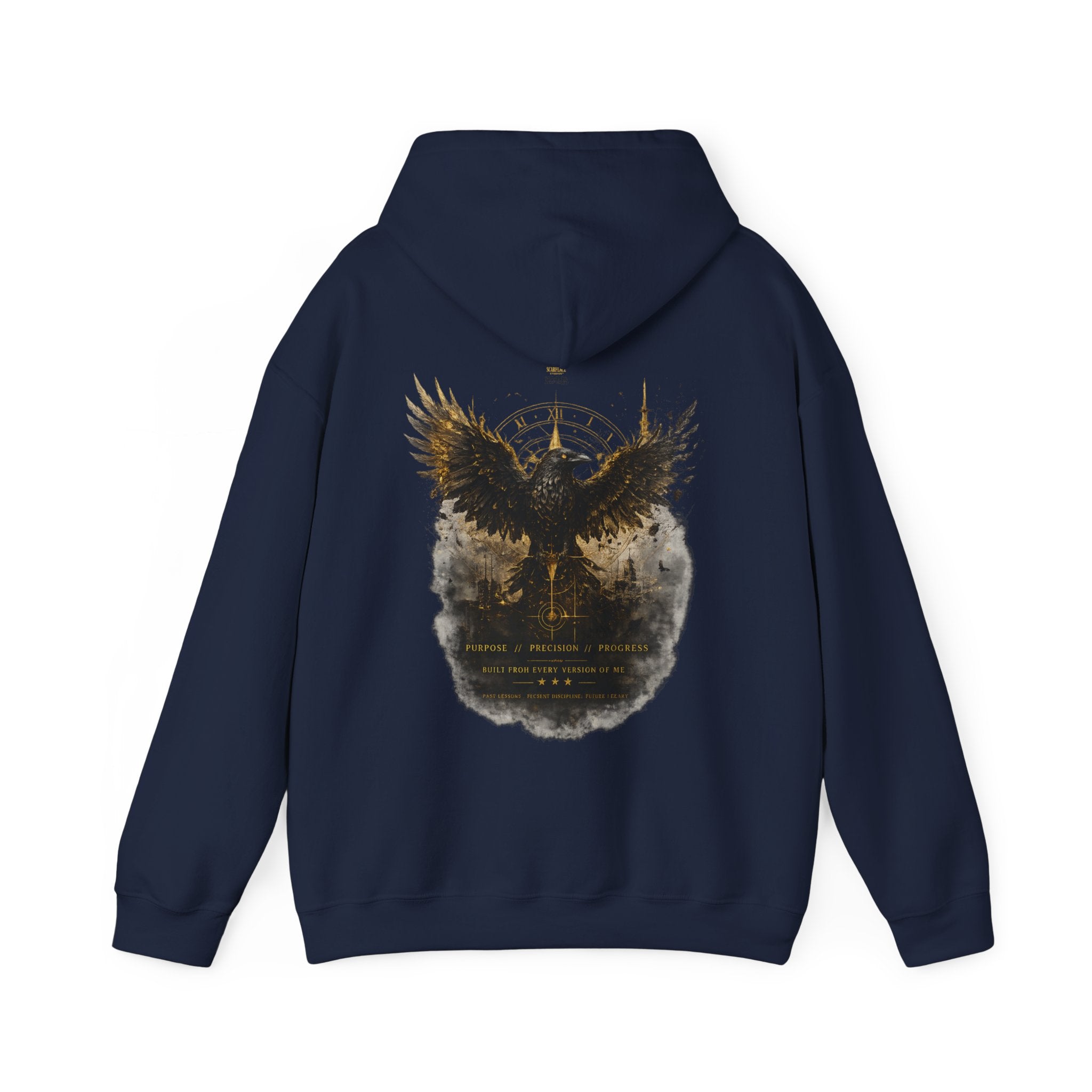 Inspirational Hoodie – “Never Letting Regret Your Past” Motivational City Night Sweatshirt Printify