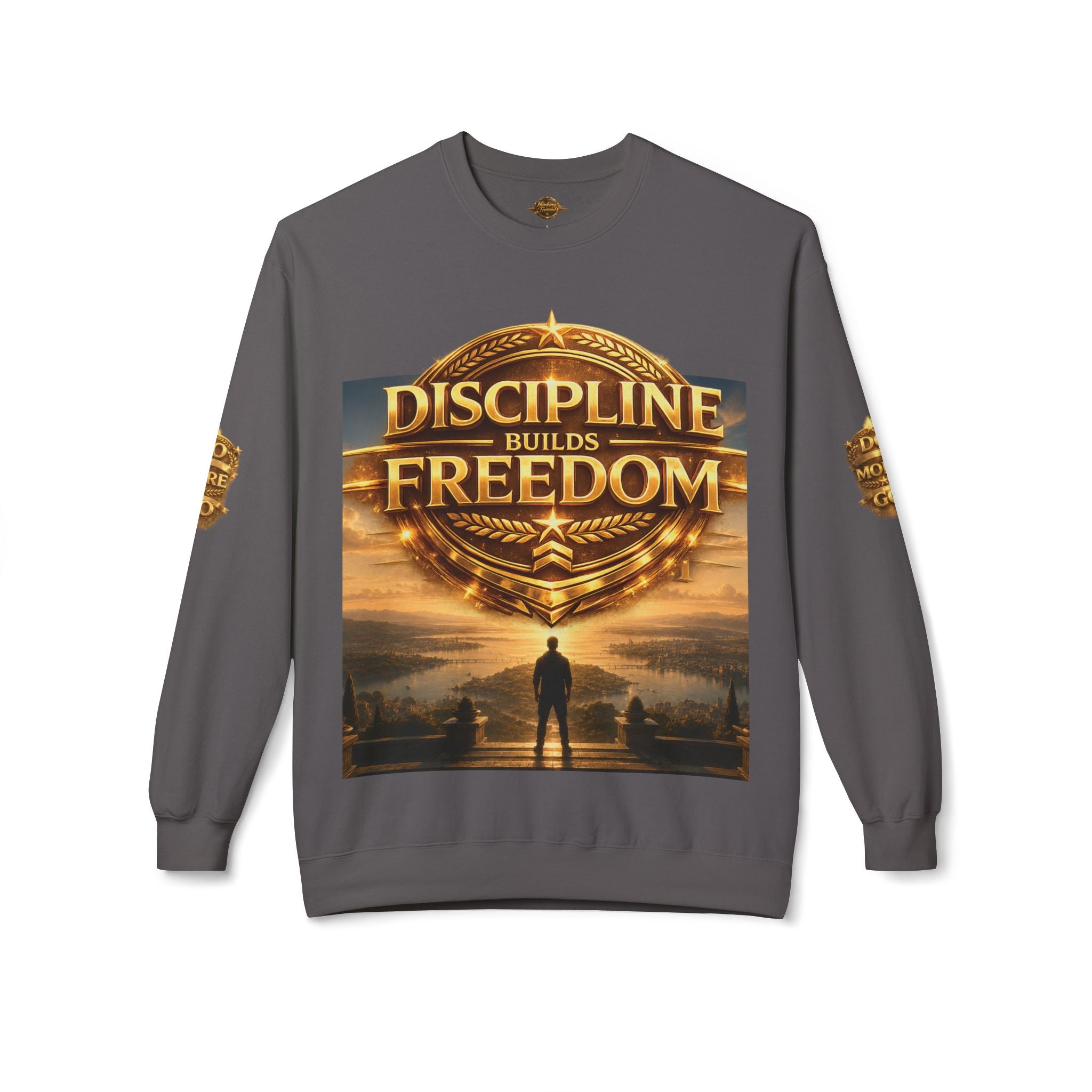 Discipline Builds Freedom Crewneck Sweatshirt – Motivational Fitness & Success Pullover Printify