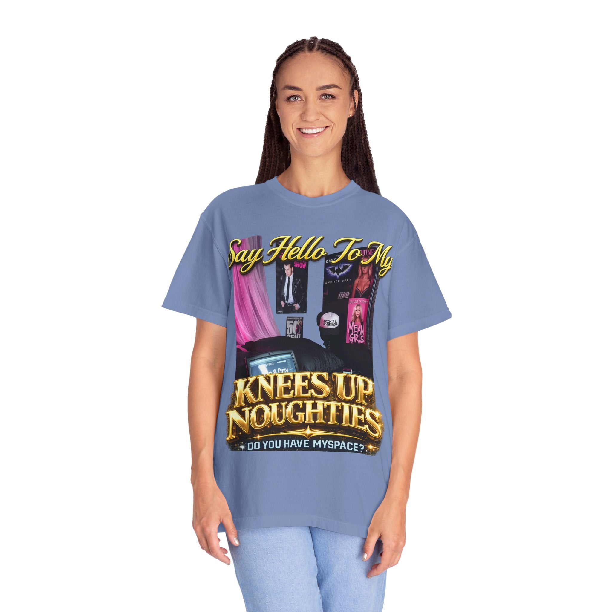 Knees Up Noughties Graphic T-Shirt — Retro MySpace Pop Culture Tee Printify