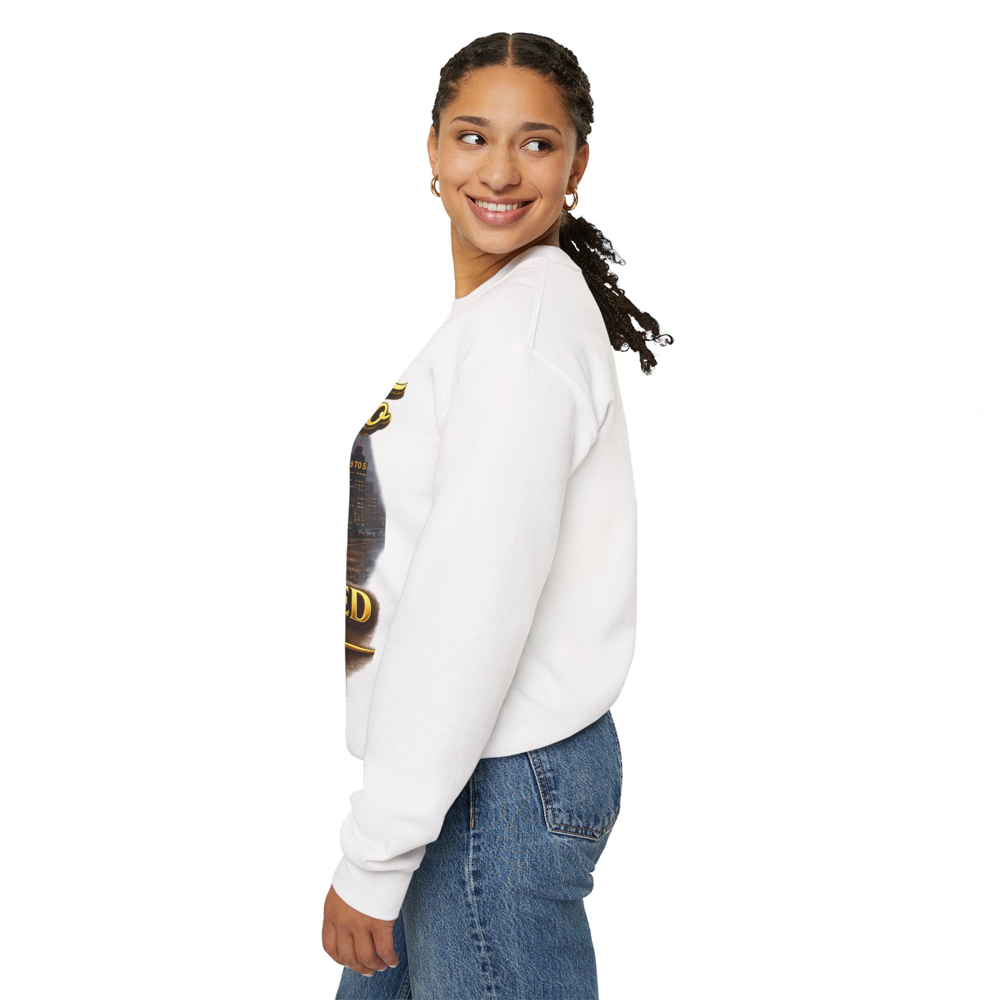 Crewneck Sweatshirt - "Say Hello to That Undesired Fork in the Road" Inspirational Road Trip Design Printify