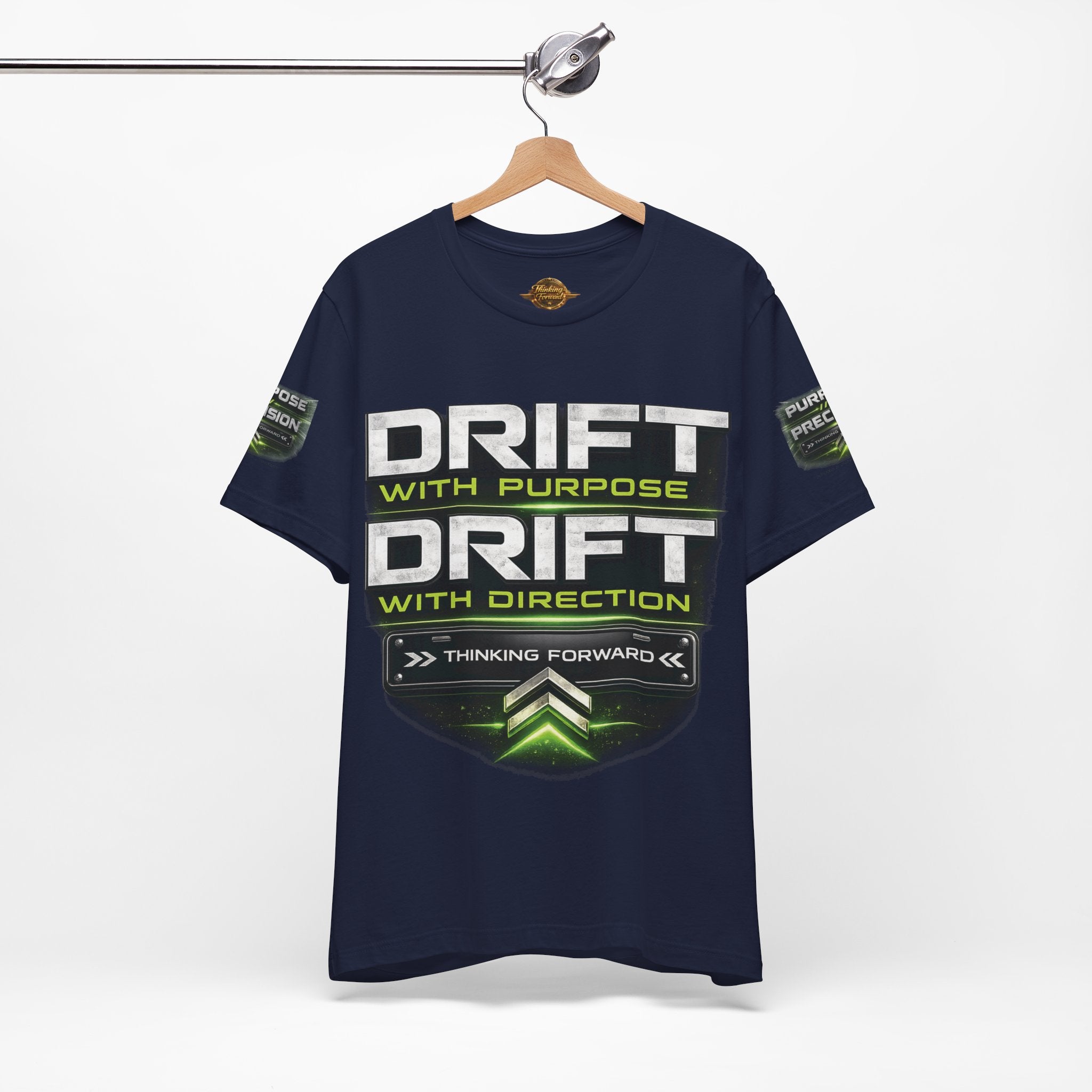Drift With Direction Graphic Tee — 'Drift with Purpose / Thinking Forward' Racing T-Shirt Printify