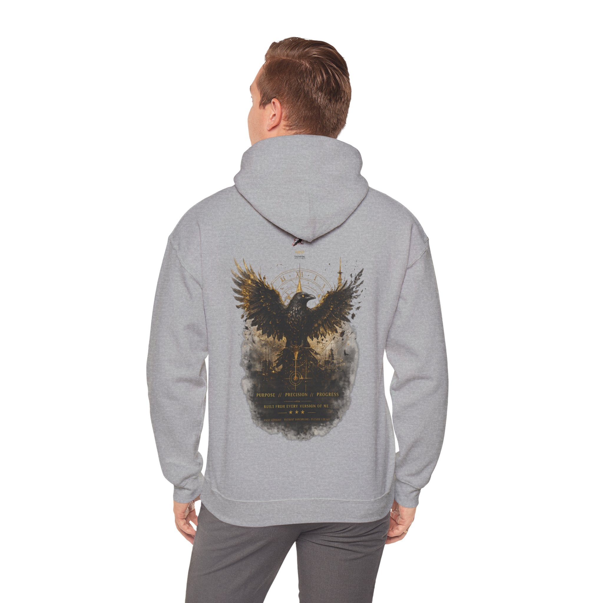 Inspirational Hoodie – “Never Letting Regret Your Past” Motivational City Night Sweatshirt Printify