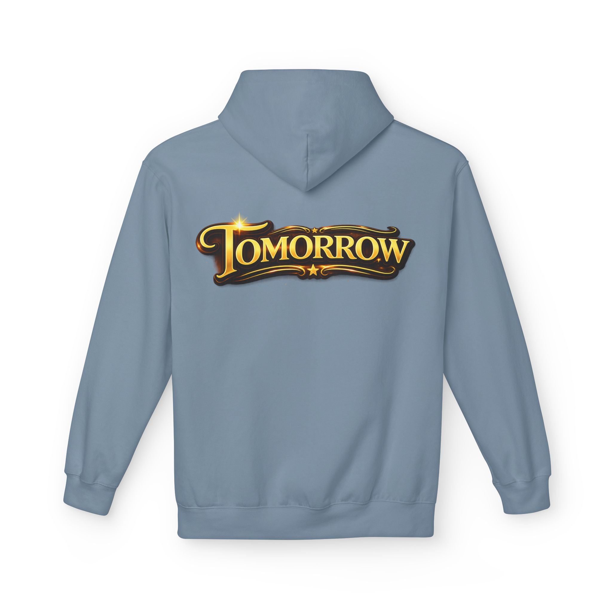 Tomorrow Hoodie — "What's Always Coming But Never Arrives?" Vintage Quote Hoodie Printify